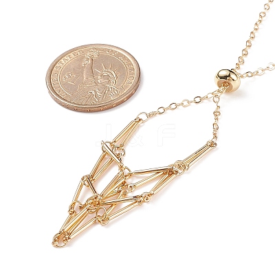 Brass Imitation Macrame Pouch Necklace Makings AJEW-TA00003-1
