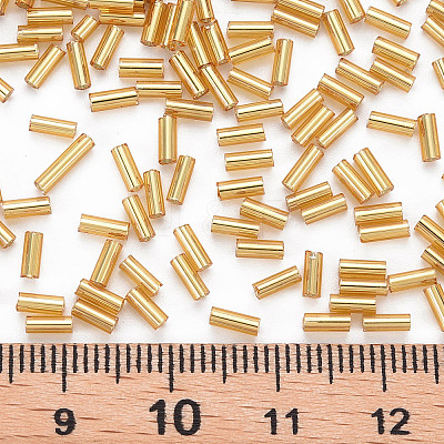 Plated Glass Bugle Beads X-SEED-S046-01A-22B-1