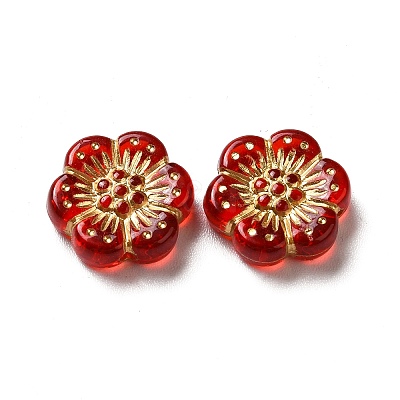 Transparent Plating Acrylic Beads OACR-L013-024-1