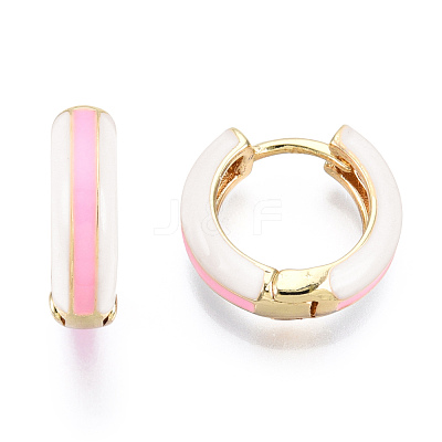 Brass Huggie Hoop Earrings EJEW-S209-07-1