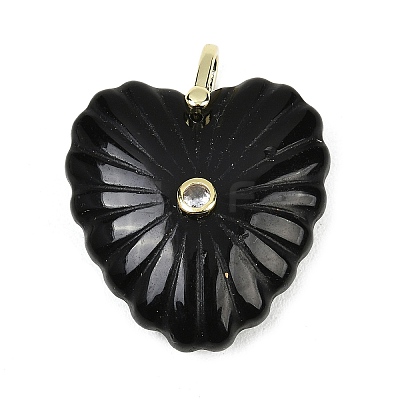 Natural Obsidian Carved Pendants G-C276-01G-01-1