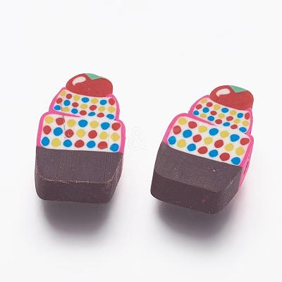 Handmade Cake Polymer Clay Beads CLAY-R060-37-1