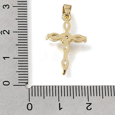 Brass Micro Pave Clear Cubic Zirconia Pendants CU-CBA9883-05B-G-1