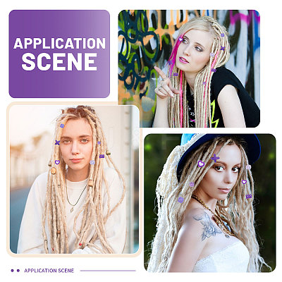 2Bags 2 Styles Resin Hair Beads for Hair Braiding Tool DIY-CA0008-38B-1