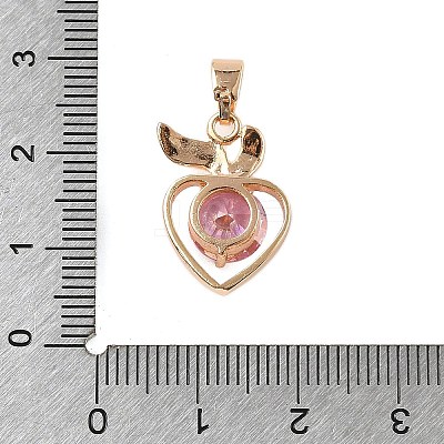 Brass Micro Pave Cubic Zirconia Pendants KK-E795-27KCG-05-1