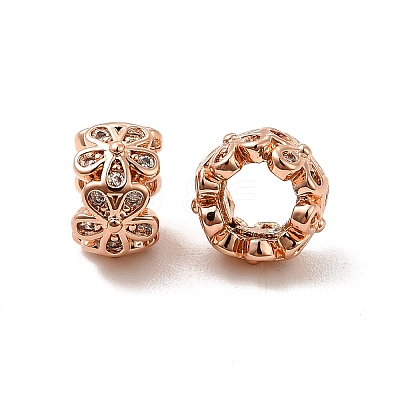 Rack Plating Brass Micro Pave Cubic Zirconia Beads KK-C010-05-1