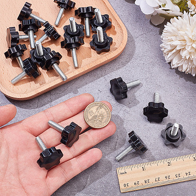 PP Plastic & Brass Plum Blossom Handle Nut DIY-SP0007-11B-1
