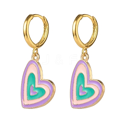 Colorful Alloy Enamel Dangle Hoop Earrings for Women EJEW-JE04776-1