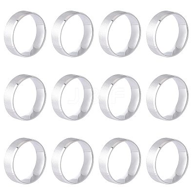 12Pcs 201 Stainless Steel Plain Band Ring for Men Women RJEW-UN0002-44B-1