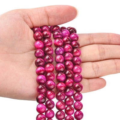 Natural Rose Tiger Eye Beads Strands G-G099-8mm-3-1