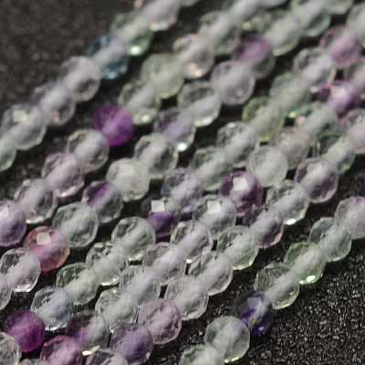Natural Fluorite Beads Strands G-K182-2mm-11-1