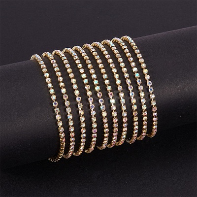 Brass Rhinestone Strass Chains CHC-T001-SS10-02C-1