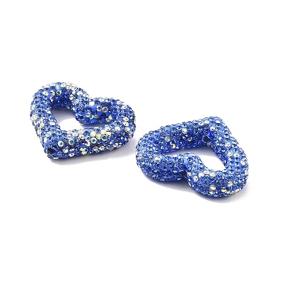 Heart Shape Polymer Clay Rhinestone Beads CLAY-NH0001-09B-02-1