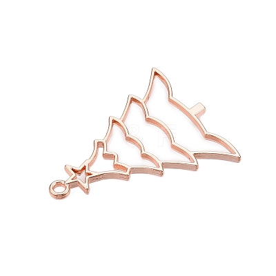 Rack Plating Alloy Open Back Bezel Pendants PALLOY-Q351-10RG-FF-1