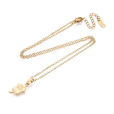 304 Stainless Steel Pendant Necklaces NJEW-T018-43G-1