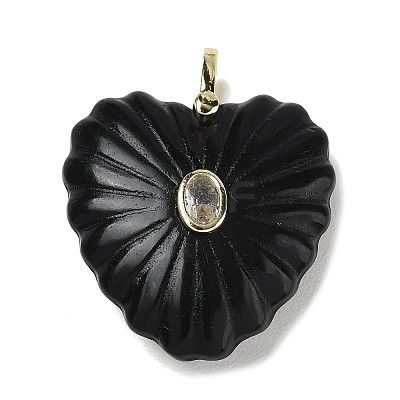 Natural Obsidian Carved Pendants G-C276-01G-14-1