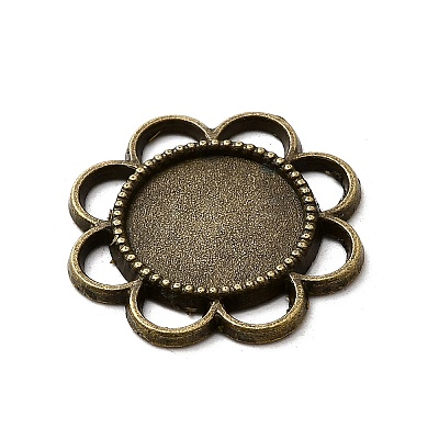Flower Alloy Cabochon Settings X-PALLOY-N0088-33AB-NF-1