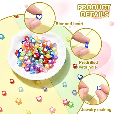 200Pcs 4 Styles Transparent Acrylic Beads OACR-YW0001-97-1