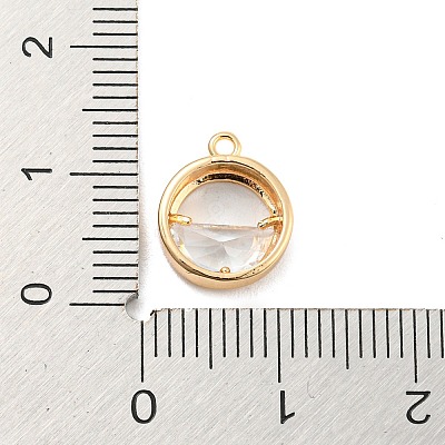 Brass Pave Clear Cubic Zirconia  Charms KK-Q801-02G-1
