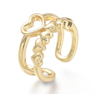 Brass Cuff Rings RJEW-O037-01G-1