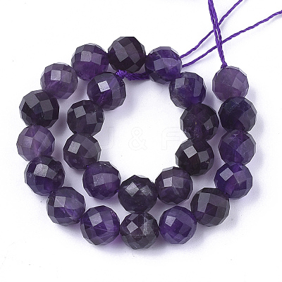 Natural Amethyst Beads Strands X-G-S345-6mm-010-1