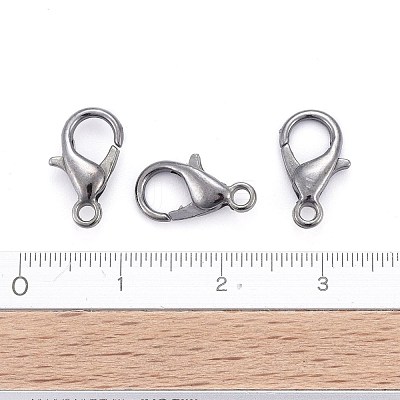 Black Tone Zinc Alloy Lobster Claw Clasps X-E102-B-1