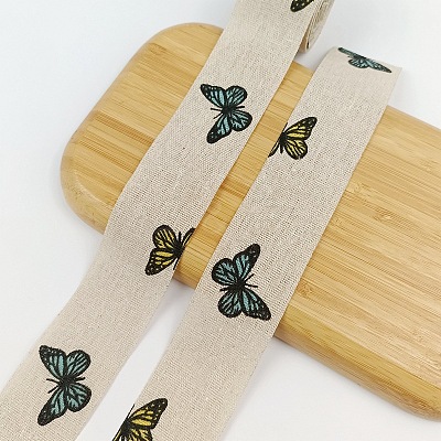 10M Cotton Linen Printed Ribbons PW-WG53274-01-1