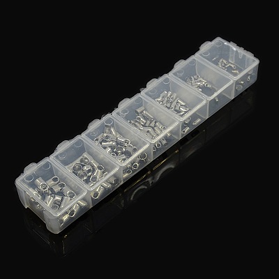 1 Box Mixed Platinum Plated Brass Cord Ends KK-X0061-P-NF-B-1