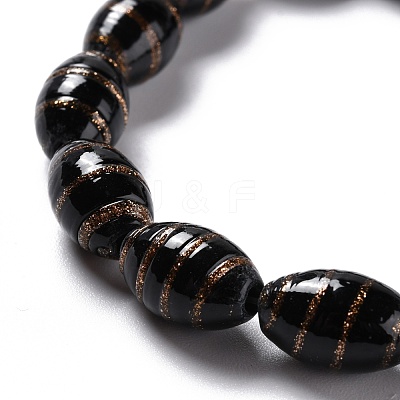 Handmade Gold Sand Lampwork Beads LAMP-F020-35D-1