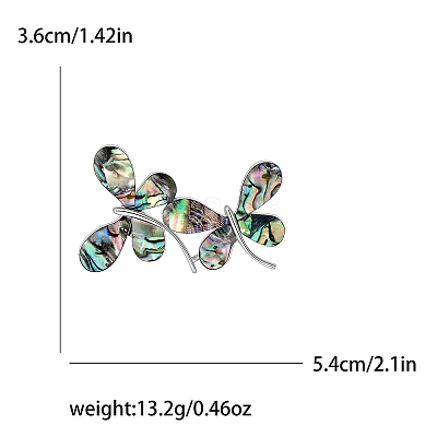 Retro Abalone Shell Two Butterfly Brooches PW-WGA6E26-01-1