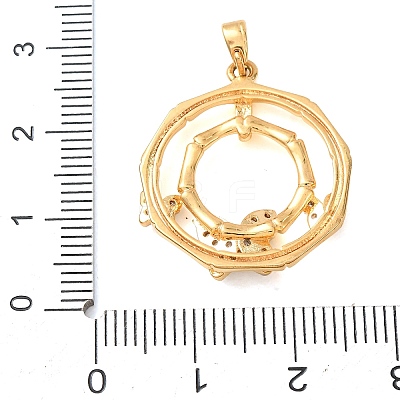 Brass Micro Pave Clear Cubic Zirconia Pendants CU-CBAD515-01G-1