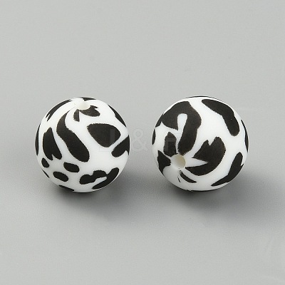 Leopar Print Pattern Silicone Beads LS-SIL-TAC0003-06C-1