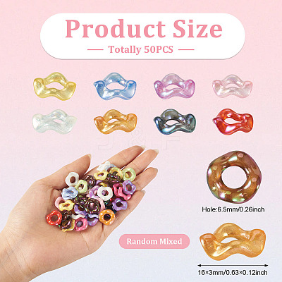 Plated UV Transparent Acrylic Beads FIND-TAC0035-52-1