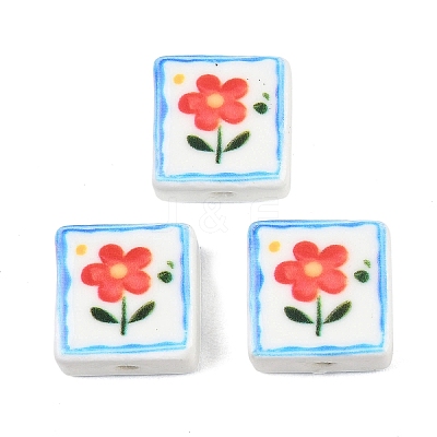 Printed Handmade Porcelain Beads PORC-G016-04B-1