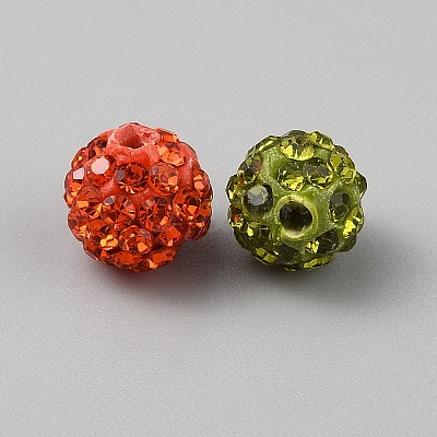 Handmade Polymer Clay Round Beads CLAY-WH0030-01A-1