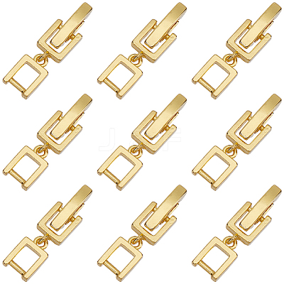9Pcs Brass Fold Over Clasps KK-SC0004-06G-1