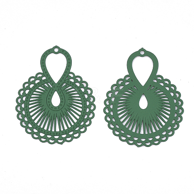 430 Stainless Steel Filigree Pendants X-STAS-S108-22B-1