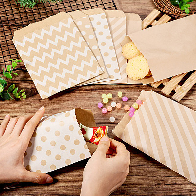 50Pcs 5 Styles Kraft Paper Bags CARB-TA0001-06-1