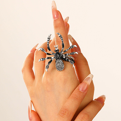 Plastic Beads Finger Rings RJEW-K387-06AS-1