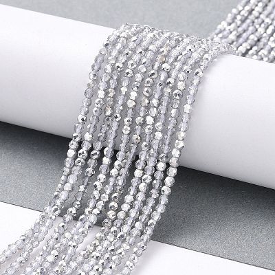 Transparent Electroplate Glass Beads Strands GLAA-H021-01A-HP06-1