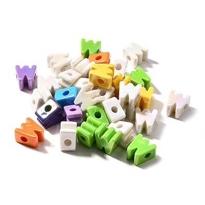 UV Plating Opaque Acrylic European Beads SACR-Z007-01W-1