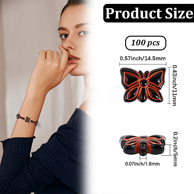 100Pcs Opaque Acrylic Beads OACR-PA0001-53-1