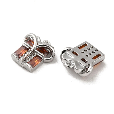 Brass with Glass Rhinestone Charms KK-H455-36P-1