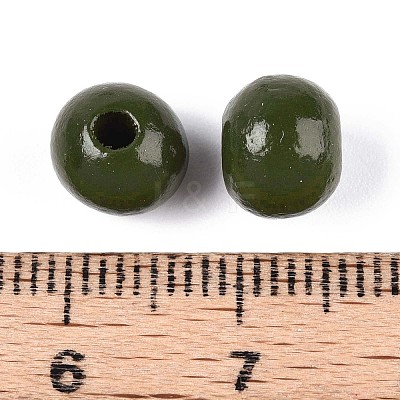 Spray Painted Round Natural Schima Wood Beads WOOD-A018-8mm-14-1