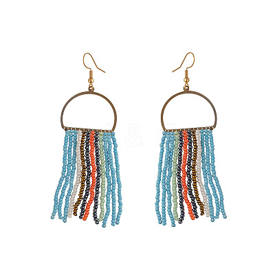 Glass Seed Bead Dangle Earrings FS-WGEE6BC-06-1