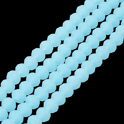 Imitation Jade Solid Color Glass Beads Strands EGLA-A034-J8mm-MD04-1
