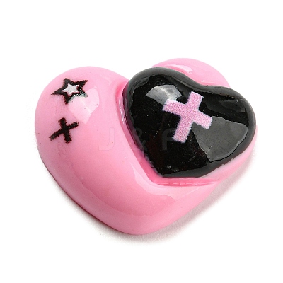 Black & Pink Opaque Resin Cabochons CRES-P026-A04-1