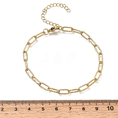 4MM 304 Stainless Steel Textured Paperclip Chain Bracelets for Man and Women SA-CBAB767-13G-1