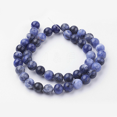 Natural Sodalite Bead Strands G-G735-58-8mm-A-1