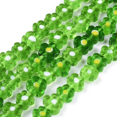 Handmade Millefiori Glass Bead Strands X-LAMP-J035-8mm-04-1